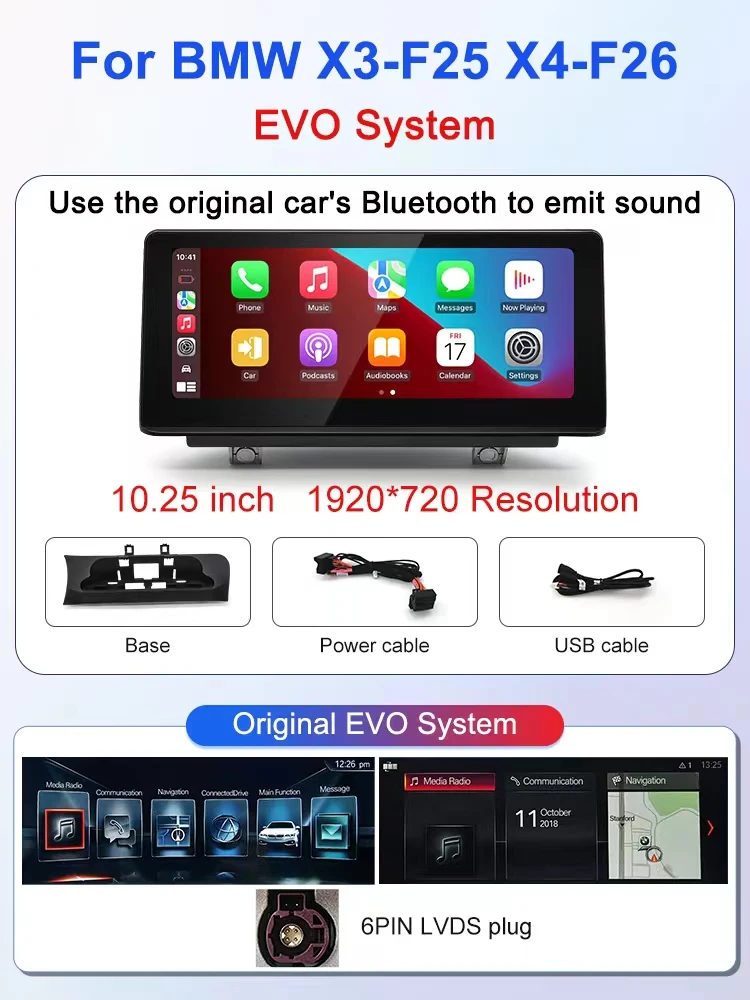 STWEI 2026 New Slim Screens Linux System 12.8inch 2400X900 Resolution For BMW X3 X4 F25 F26 Wireless CarPlay Auto player KSW image 3