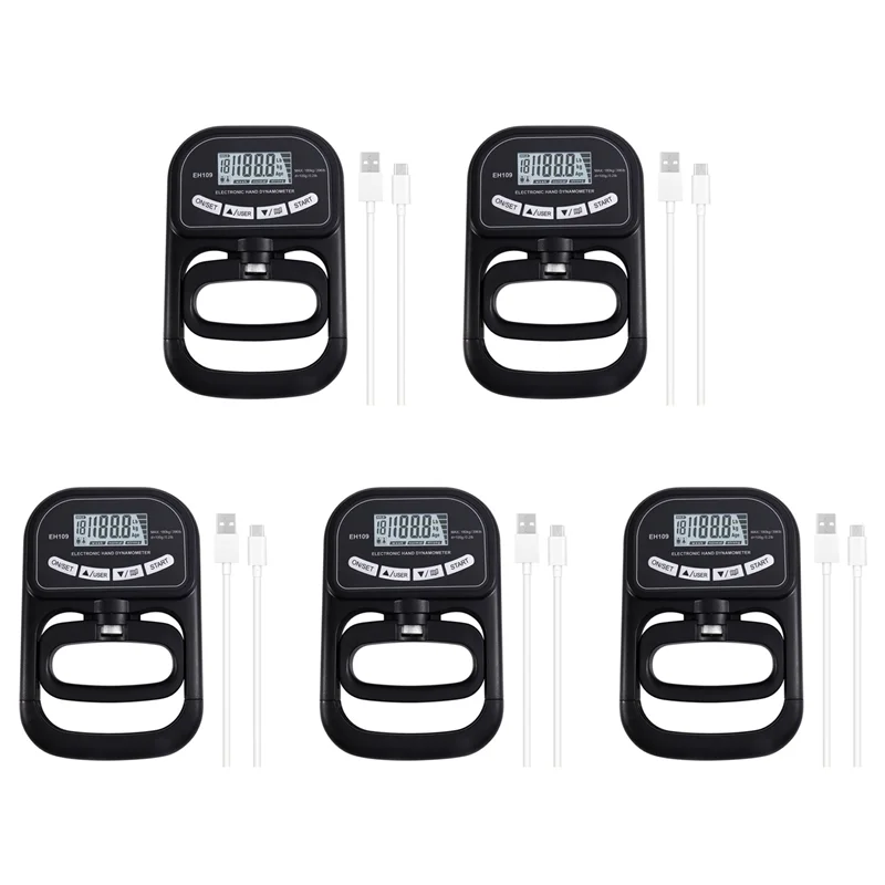 ABJI-5X 265 Lbs / 120Kgs dinamómetro de mano entrenador de fuerza de agarre-probador electrónico de fuerza de agarre de mano fortalecedor de agarre