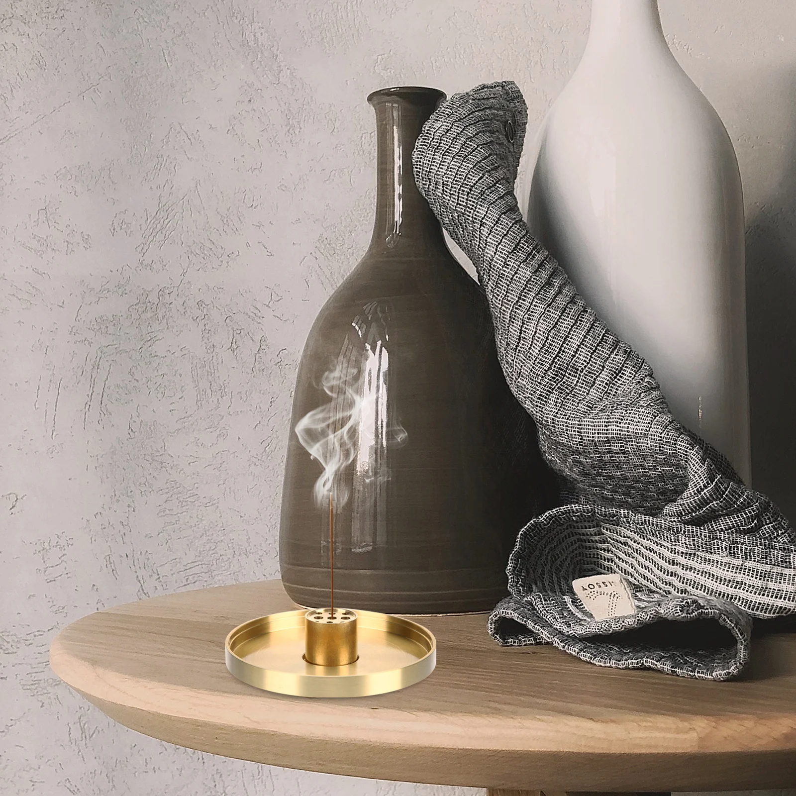 

9-Hole Copper Brass Incense Stick Holder Stable Lightweight Ash Catcher for Bedroom Study Meditation Room Decor