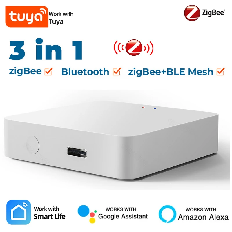 

Tuya ZigBee Wireless Gateway Hub Wired Multi-mode Bridge Bluetooth Remote Controller Mesh Smart Life APP Alexa Google Home