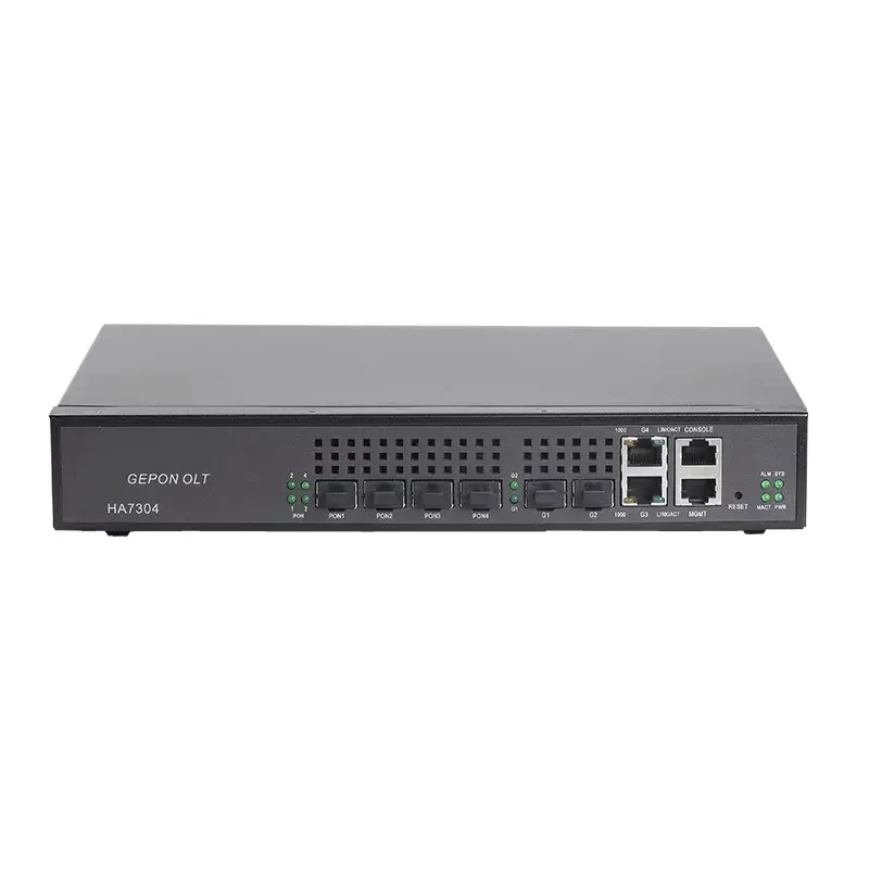 ZXY Mini 4-Port Gpon Epon FTTH Fiber Optic OLT Network Solution with SFP Form Factor POE IP TCP WIFI PON ONT Required