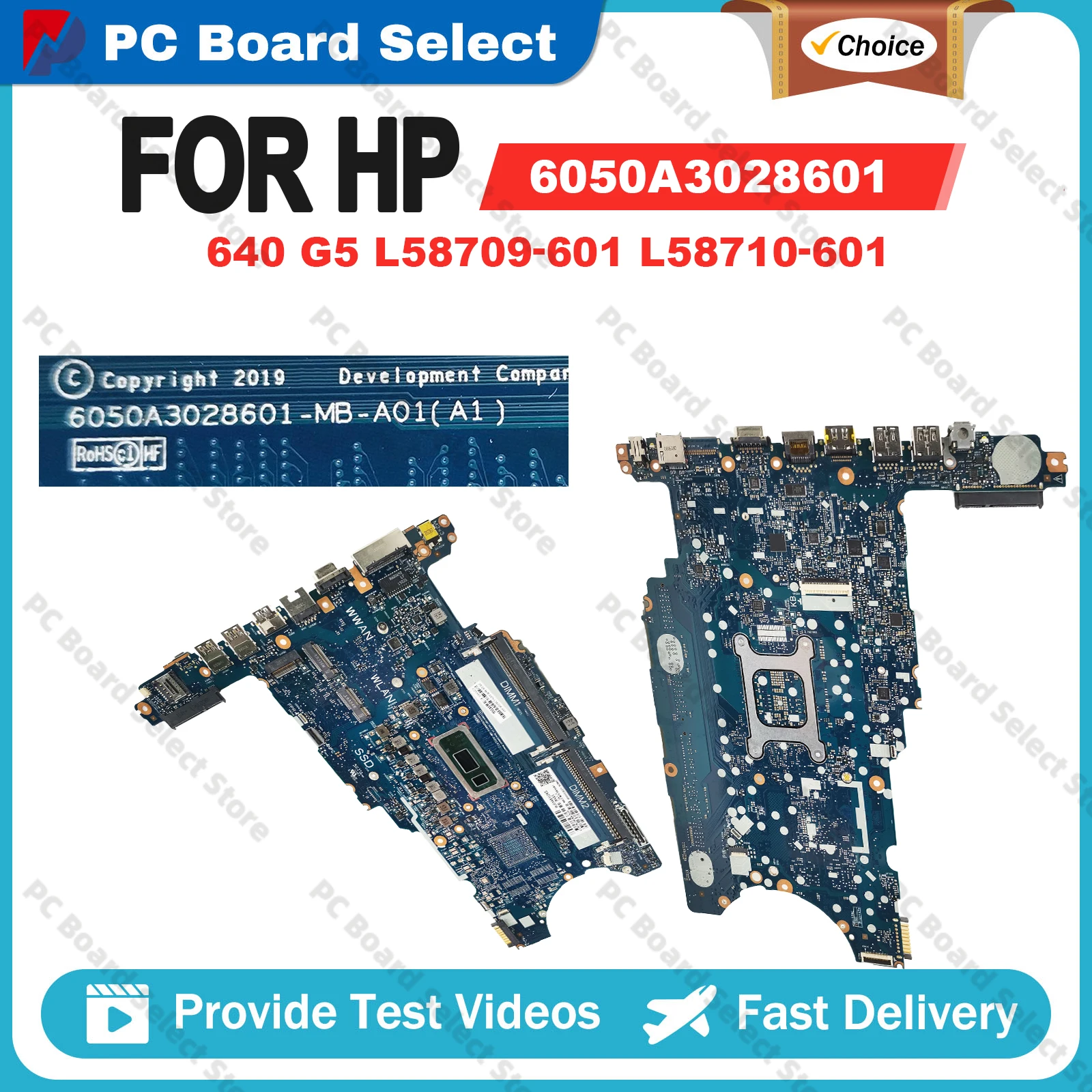 6050A3028601 Mainboard For HP ProBook 640 G5 6050A3028601 Laptop Motherboard L58709-601 L58710-601 With i5 i7-8th CPU Tests OK