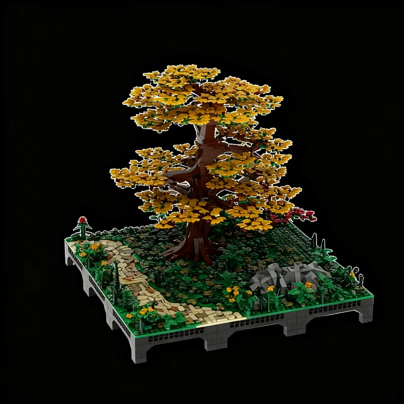 2660pcs MOC Diorama A Maple Tree Model Building Blocks Architecture Toy Christmas Gifts Creative Assemble Birthday Kids DIY