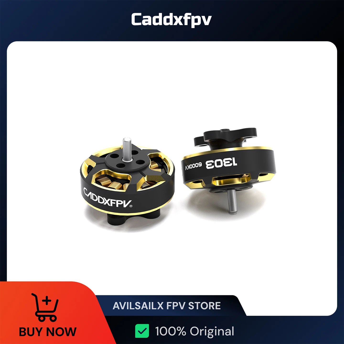 

Caddxfpv 1303 6000KV Brushless Motor- for 2S-4S FPV Racing & Cinewhoop Drones | RC Aircraft Motor