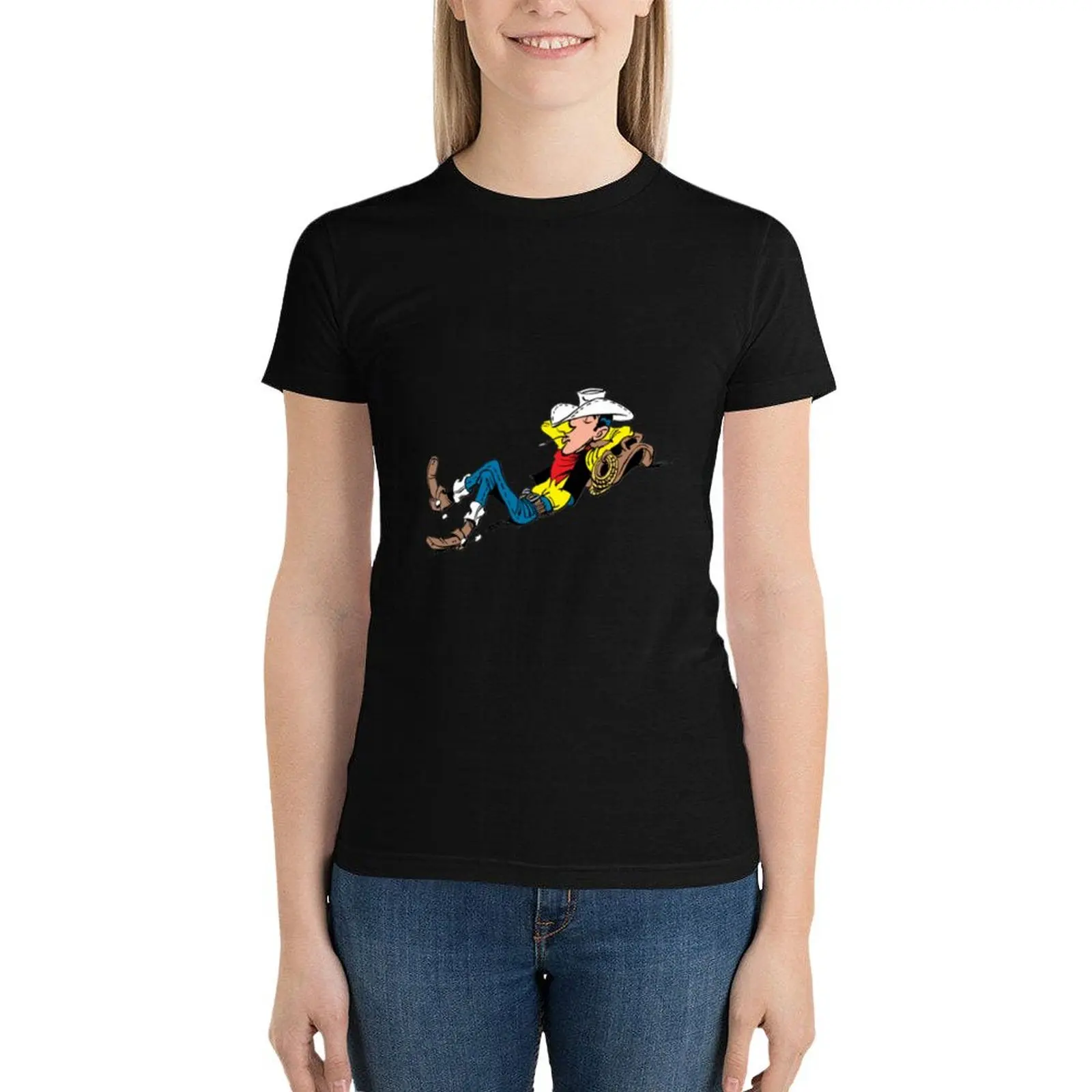 Lucky Luke T-Shirt lady clothes aesthetic clothes t-shirt dress for Women sexy