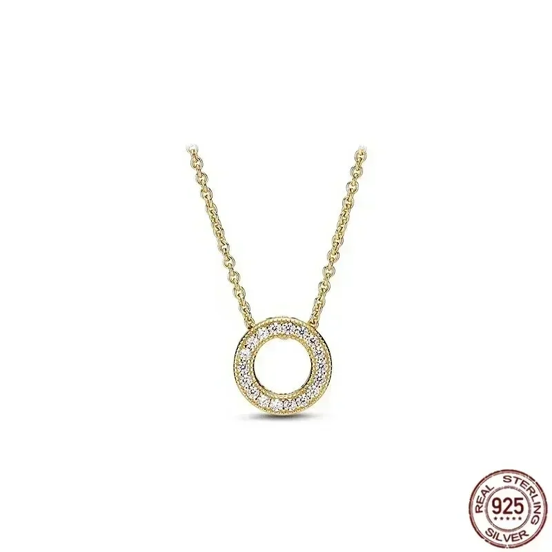 Collier pendentif multi-rond en forme de cœur brillant classique, argent regardé 925, bijoux de charme exquis, cadeaux d'anniversaire surprises, nouveau