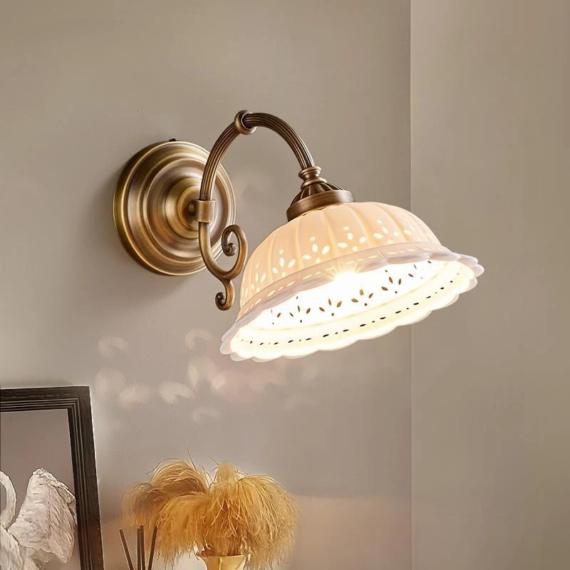 

Nordic Vintage Copper Chandelier Restaurant Bedroom Cafe Bar Copper Color To Do Old Ceramic Lamp Shade Living Room Floor Lamp