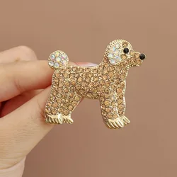 Unique Design Shiny Rhinestone Dog Brooches for Women Men Exquisite Animals Suit Coat BFF Jewelry Accessories