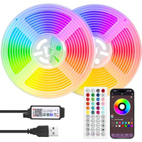3M/3.28Ft-40M/131Ft LED Strip Lights APP Control Color Changing RGB Led Light Flexible Lamp Tape for Room Decoration