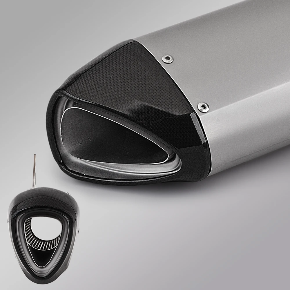 60 مللي متر دراجة نارية العادم الخمار الألياف الهروب ل Ninja400 ZX6R RSV4 MT07 R1 CB1000R GSXS1000 ZX10R