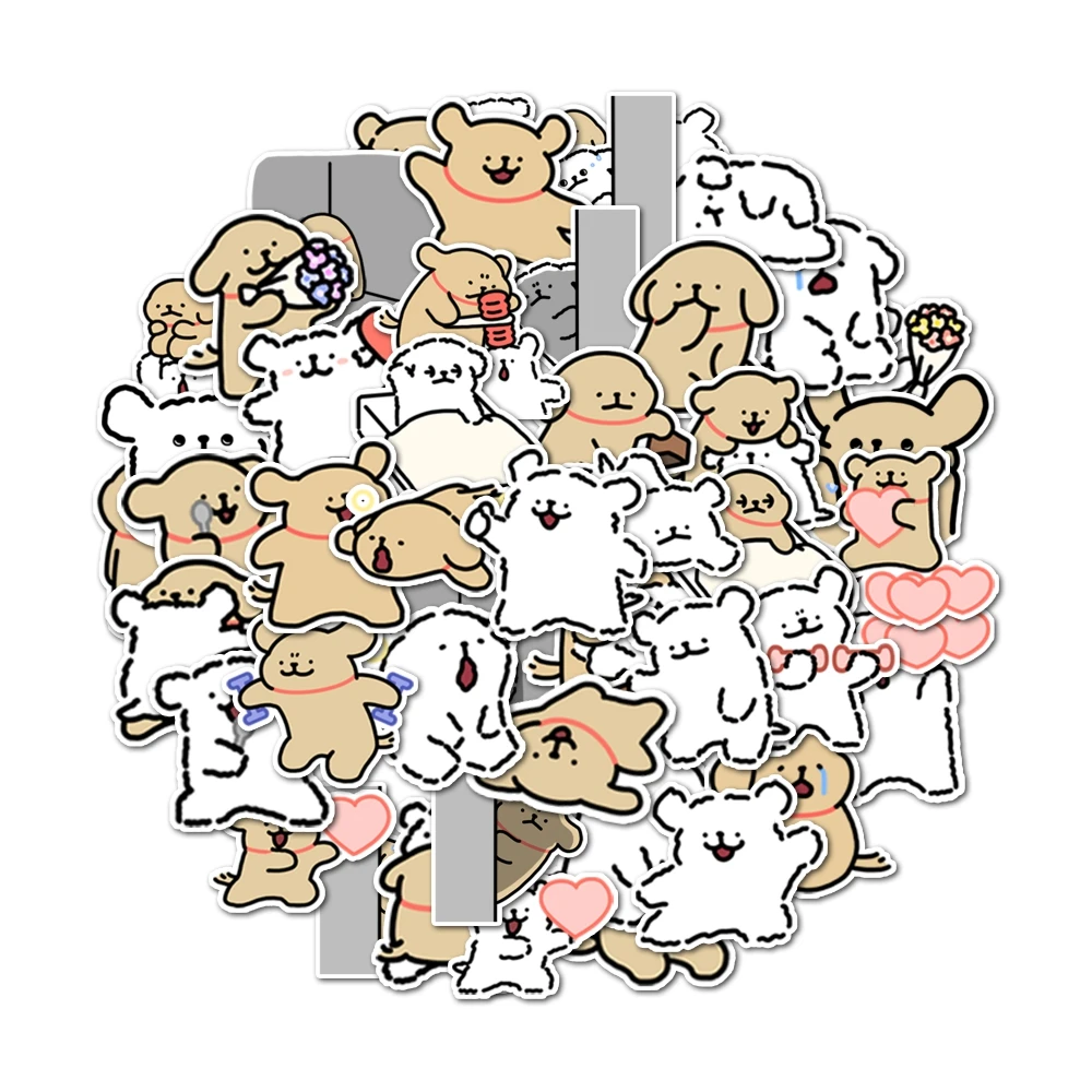 48pcs Niche party line puppy stickers can be used for party wall tabletops, water cups,vases and other decorations, self-pasting