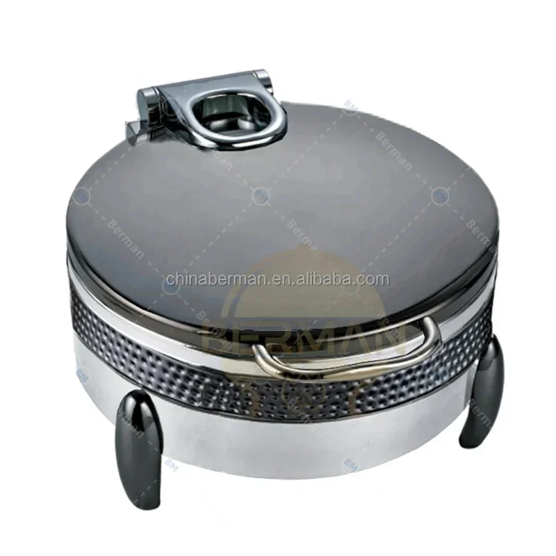 Outdoor Restaurant Furniture Commercial hydraulic lid stainless steel dish luxury food warmer casserole for sale