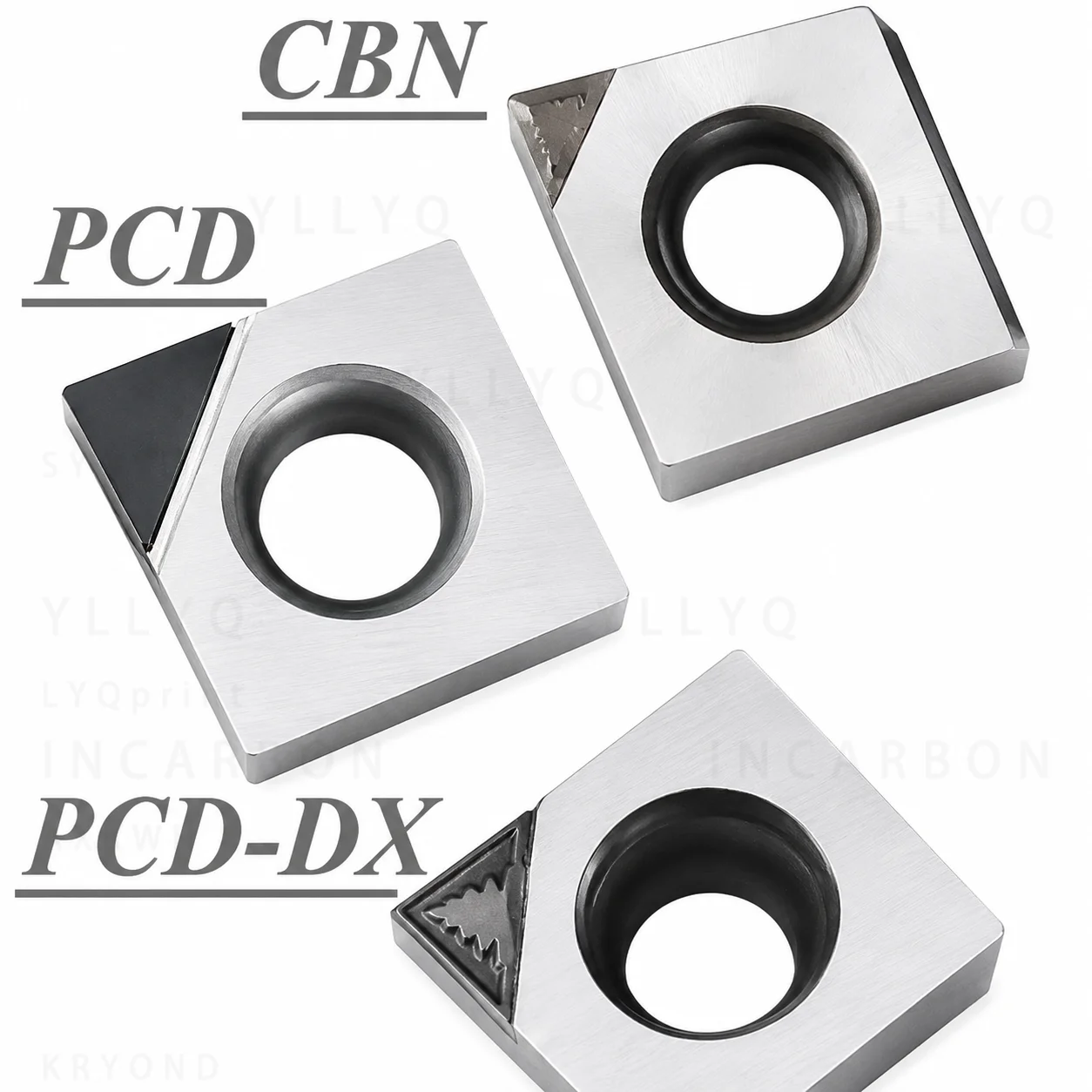 PCD CBN CCGW060204 CCGT120404 CCMT09T304 Turning Inserts for Aluminum Copper Hardened Steel CNC Lathe Tool