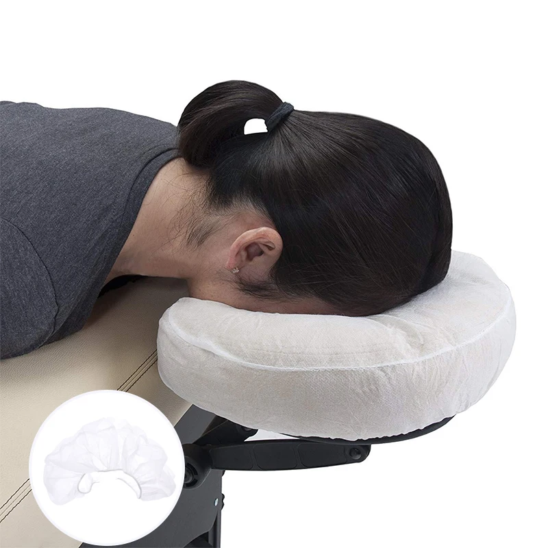 10Pcs Disposable Non-Woven Massage Face Rest Cradle Covers, U-Shaped Elastic Fitted Headrest Pillowcase