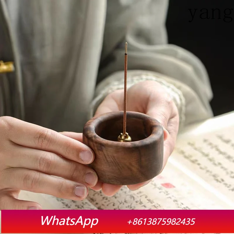

LTT black walnut solid wood incense insert sandalwood holder agarwood stove new Chinese style