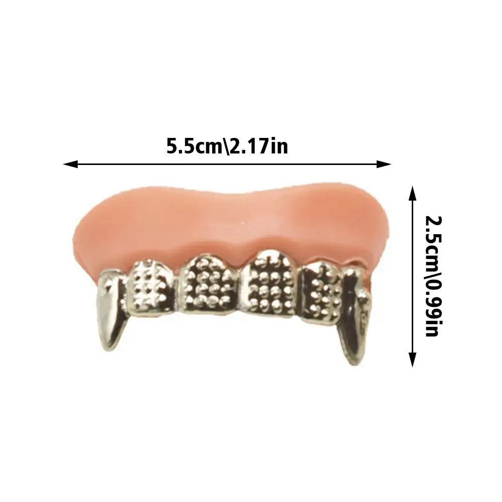 전기도금 금 및 실버 틀니, 할로윈 틀니, 코스튬 소품, 시뮬레이션 좀비 틀니, 재미있는 장난 교정기, 장난 장난감
