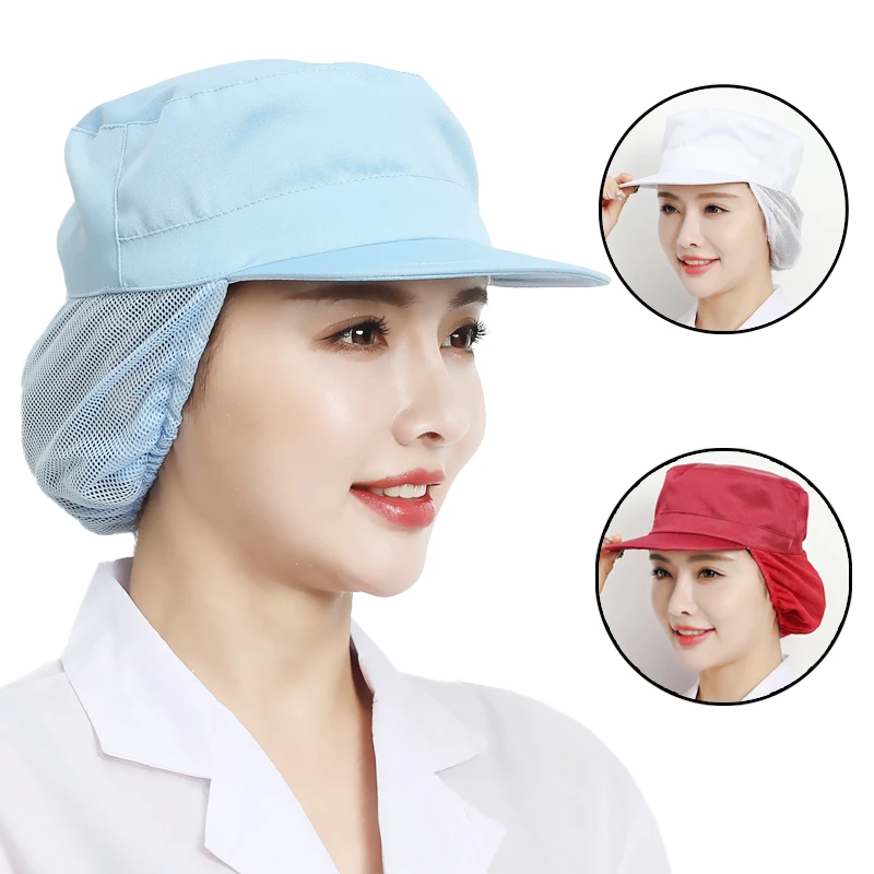 Food Factory Work Cap Factory Workshop Dustproof Net Caps Female Worker Textile Hat Men's Hygienic Breathable White Mesh Hats