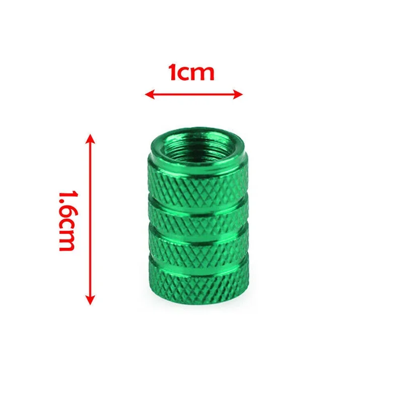 Aluminum Green Car Wheel Tire Valve Caps Tyre Rim Stem Cover Waterproof for Automobiles Motorcycles Trucks Bikes Accessories