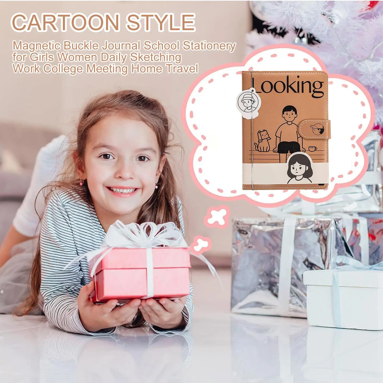 دفاتر ملاحظات توضيحية مجلة جميلة 96 ورقة مجلة بإبزيم مغناطيسي قرطاسية مدرسية للفتيات والنساء أعمال رسم يومية