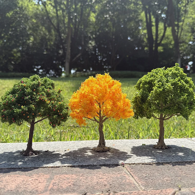 15cm Premium Wire Fig Tree Model Maple Birch Street Tree With Base Micro Landscape 1/64 Train Railway Railroad Scenery Material