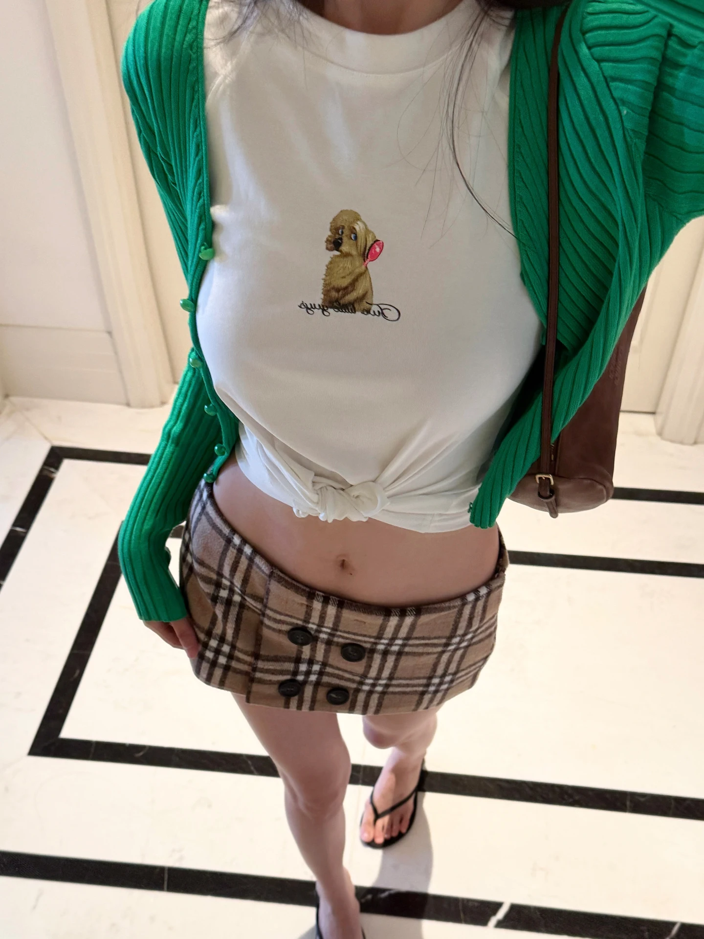 

Matou Design Printed Dog ort Sve Knitted Slim Fit Open Cardigan Two Piece Set Spring Faion Women's Wear Breathable Out...