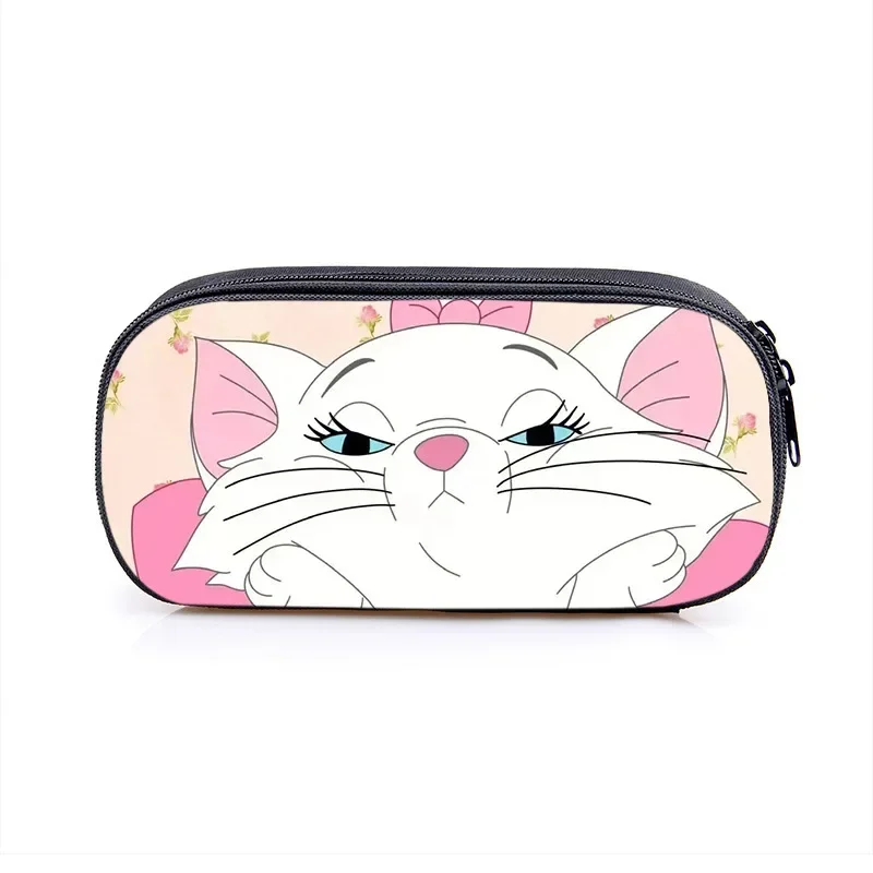 Disney Marie Cat Pencil Case The Aristocats Cosplay Pencil Bags Cute Girl Pencil Box School Stationery Supplies Storage Bags