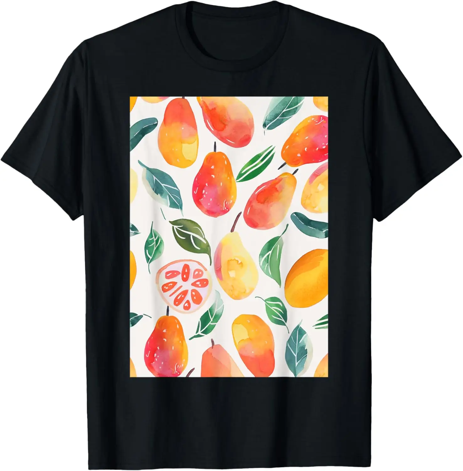 Vintage Pattern Art Mango Fruit T-Shirt