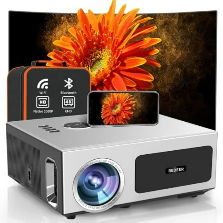 

Проектор UHD 4K с Wi-Fi, Bluetooth, 2200 ANSI, Smart Auto Focus, ARC, Dolby Audio, динамик 30 Вт, поддержка PPT, для просмотра фильмов на улице и дома