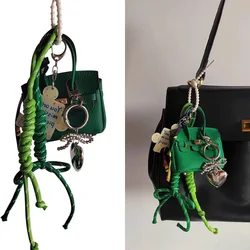Complicated Delicate Bag Charm Keychain Decoration Pendant With Hanging Rope,Luxury Handbag Key Ring Ornament Travel Accessories
