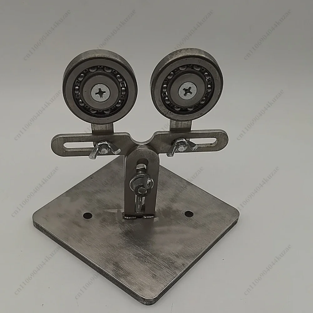 HLH Stainless Steel Dual Wheel Rolling Tool, Auxiliary Roller for Glass Rod and Pipe Heating Straightening, Fit Specs Above 3mm