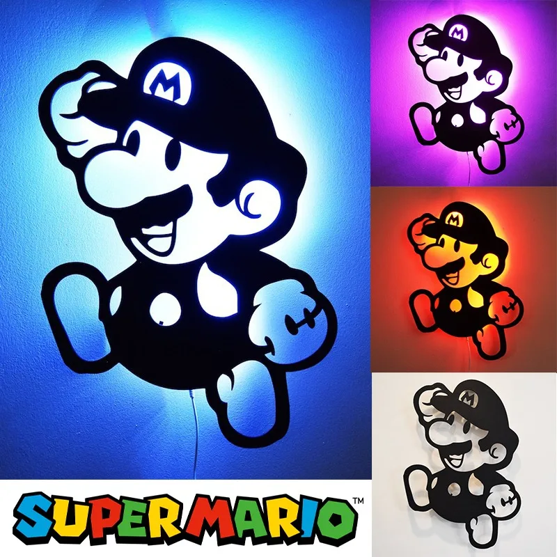 

Super Mario Neon Sign Game LED Wall Decor Bedroom Anime Cartoon Men Boys Gaming Home Decoration Lights Creative Neon Night Lamp