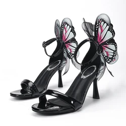 2024 New Sandals High Heel Thin Heel Print Sandals