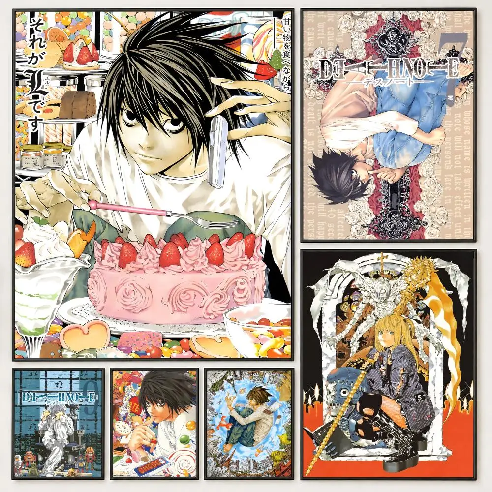 Anime Death Note Poster Poster Trendy Aesthetic SelfAdhesive HD Wall Decor Home Café Bedroom Room Decoration Gift
