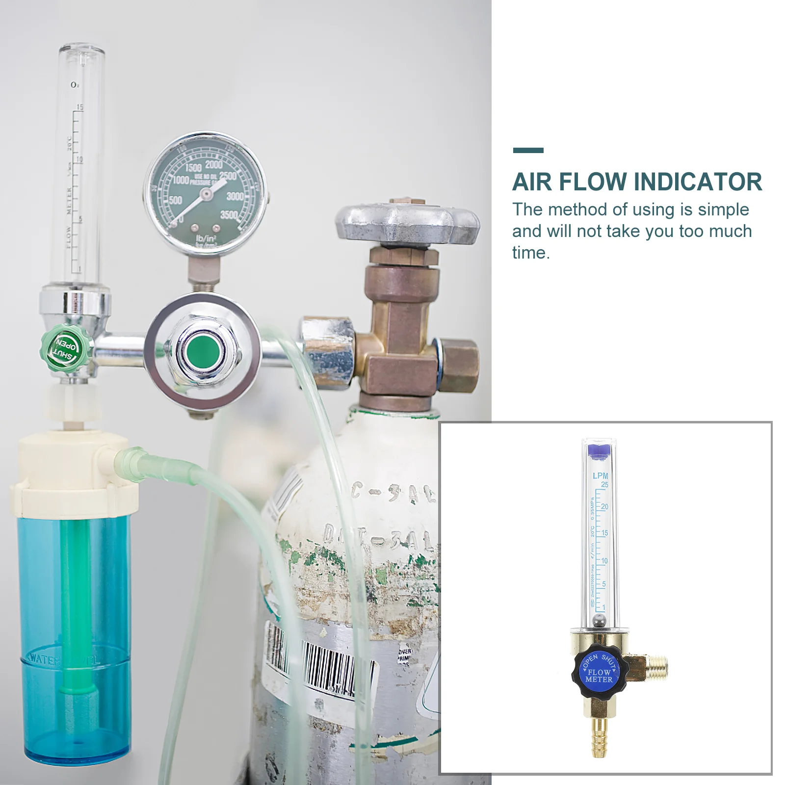 Nitrogen Flow Meter for Brazing Flowmeter Regulator CO2 Argon Air Indicator Carbon Dioxide