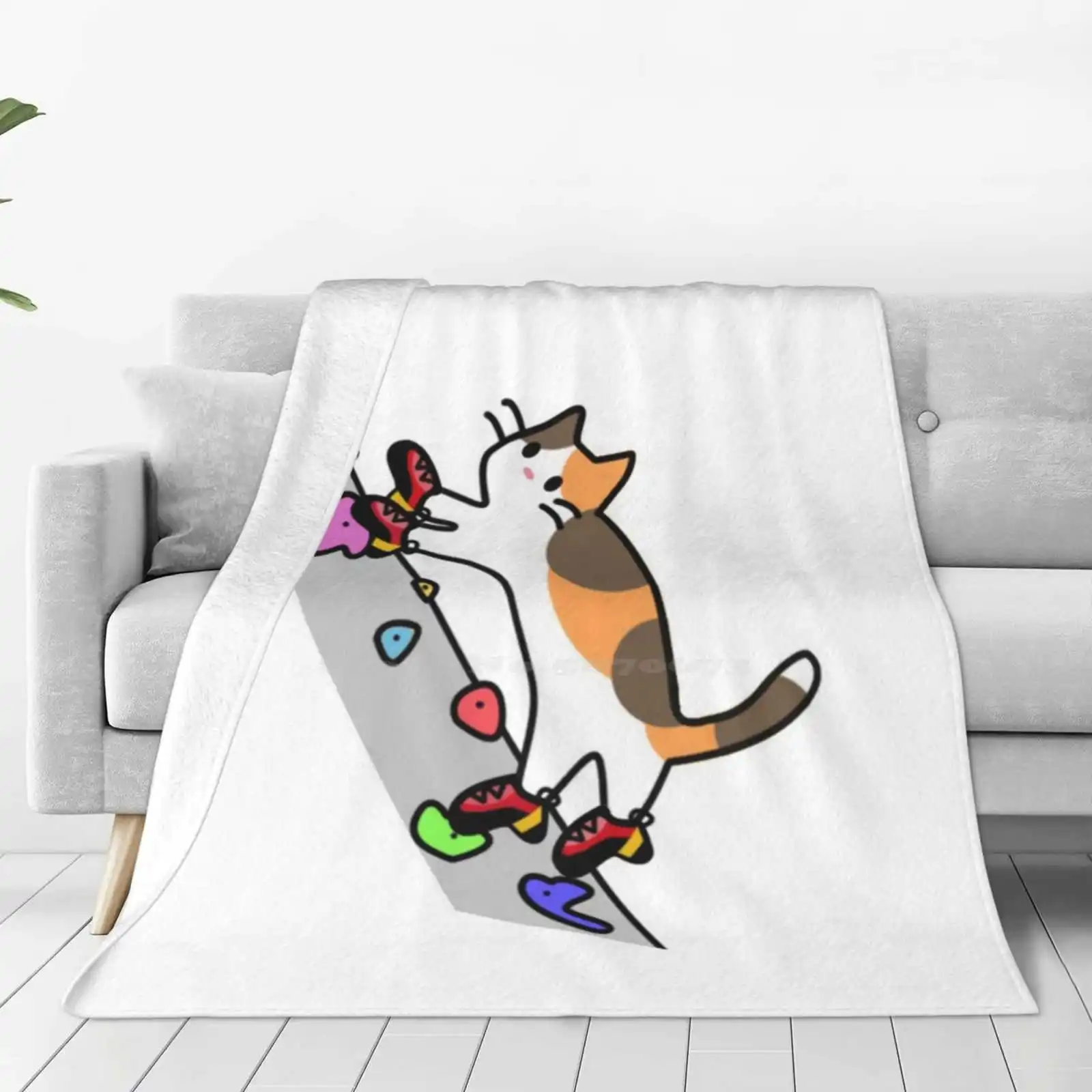 Pies De Gato ( No Words ) Four Seasons Comfortable Warm Soft Throw Blanket Cats Climbing Cat Pies De Gato Gym Climbing Cute Cat