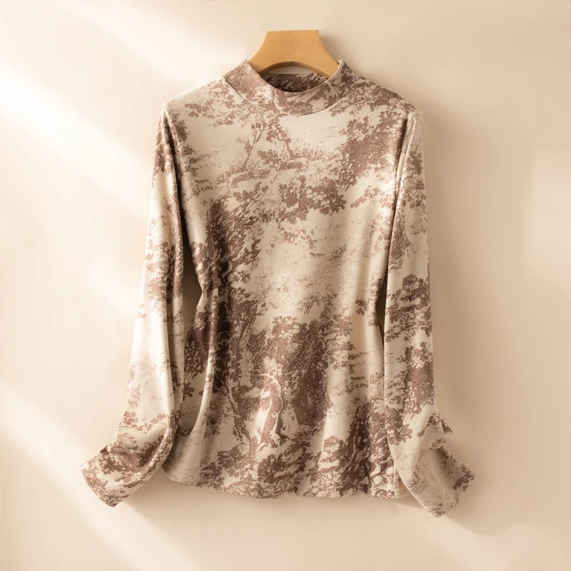 

DE Velvet Autumn Winter Half High Collar Sweater Female Blouse Casual Design & Colour Soft Pullover Turtleneck Warm Knit Velvet