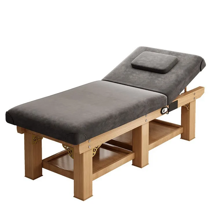 

Factory Price Modern Height Adjustable Wood Frames Body Spa Folding Facial Beauty Salon Massage Table