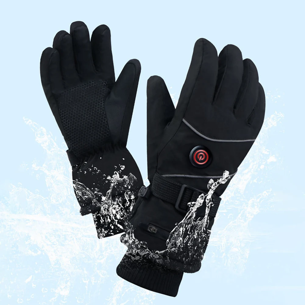 

Heated Gloves Winter Motorcycle Warm Heated Gloves Waterproof Rechargeable Touch Screen Heating Thermal Gloves For Snowmobile
