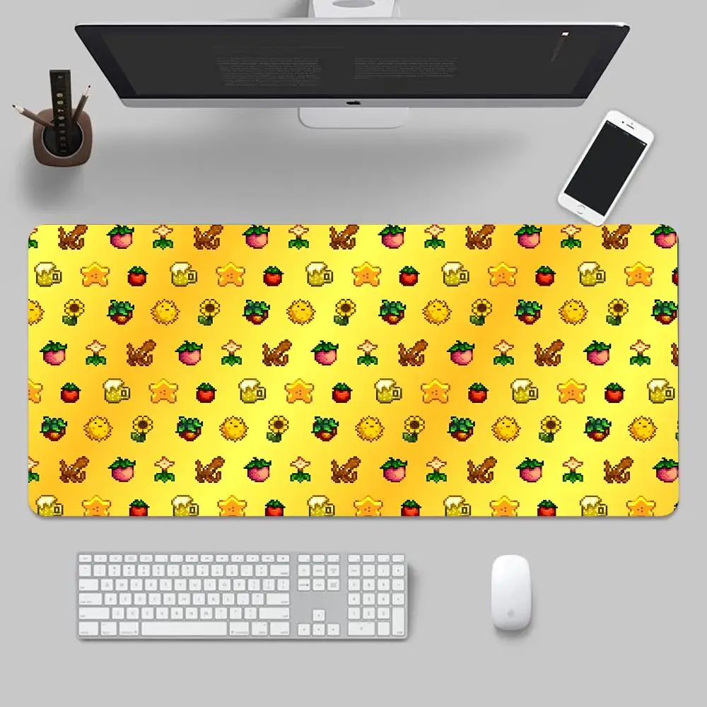 لوحة ماوس Farmer S-STARDEW VALLEY Tapetes de Mesa Teclado، Borracha Kawai، Tapete de Mesa Antiderrapante، XXL90x40cm