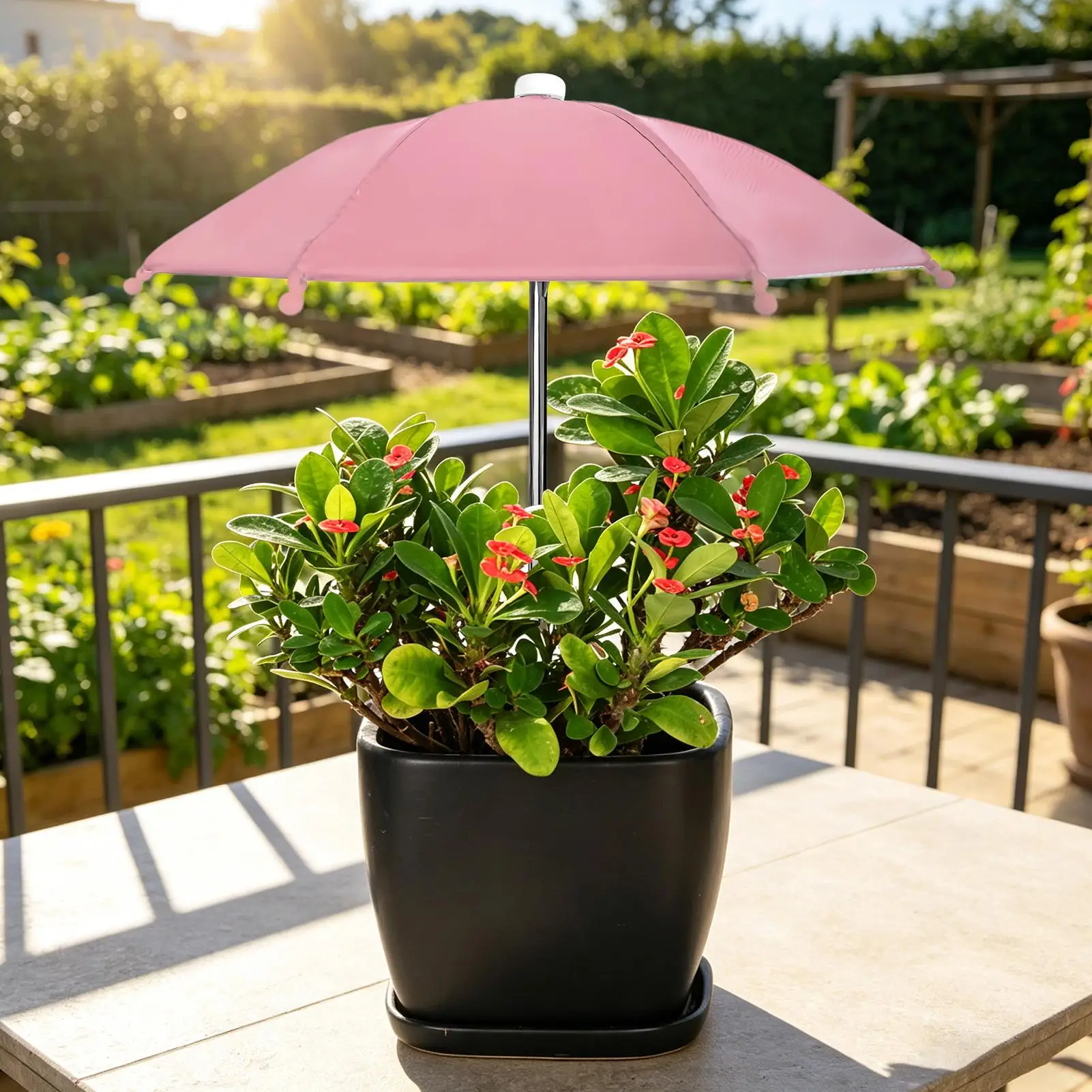 Plant Umbrella Portable Water Resistant Garden Umbrellas for Plants Flowers for Patio Balcony Courtyard Backyard Porch Roof