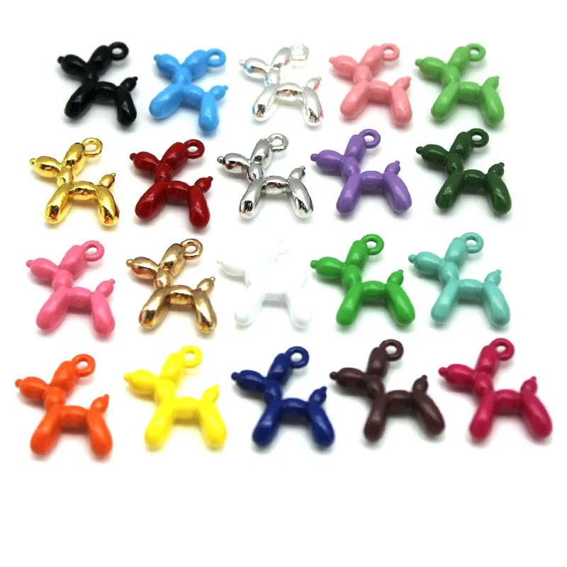 10pcs/lot Mixed Alloy Balloon Animal Dog Charms Pendant for KeyChain DIY Jewelry Making Findings Necklace Earrings Accessaries