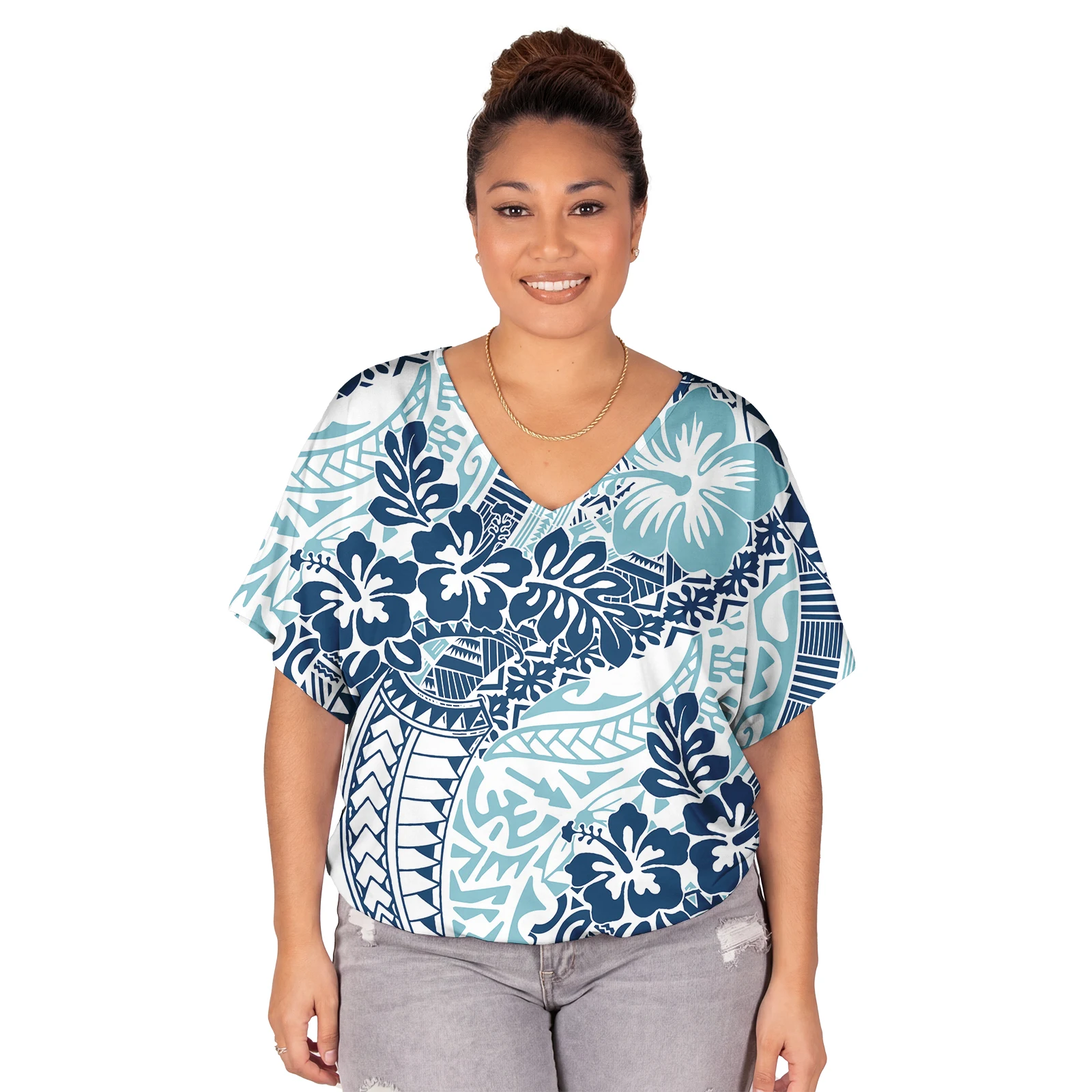 

2026 Summer New Hawaii Holiday Party Women Custom Tops Polynesian Island Beach Tops Samoan Tribal Design Ladies Elegant T-Shirts