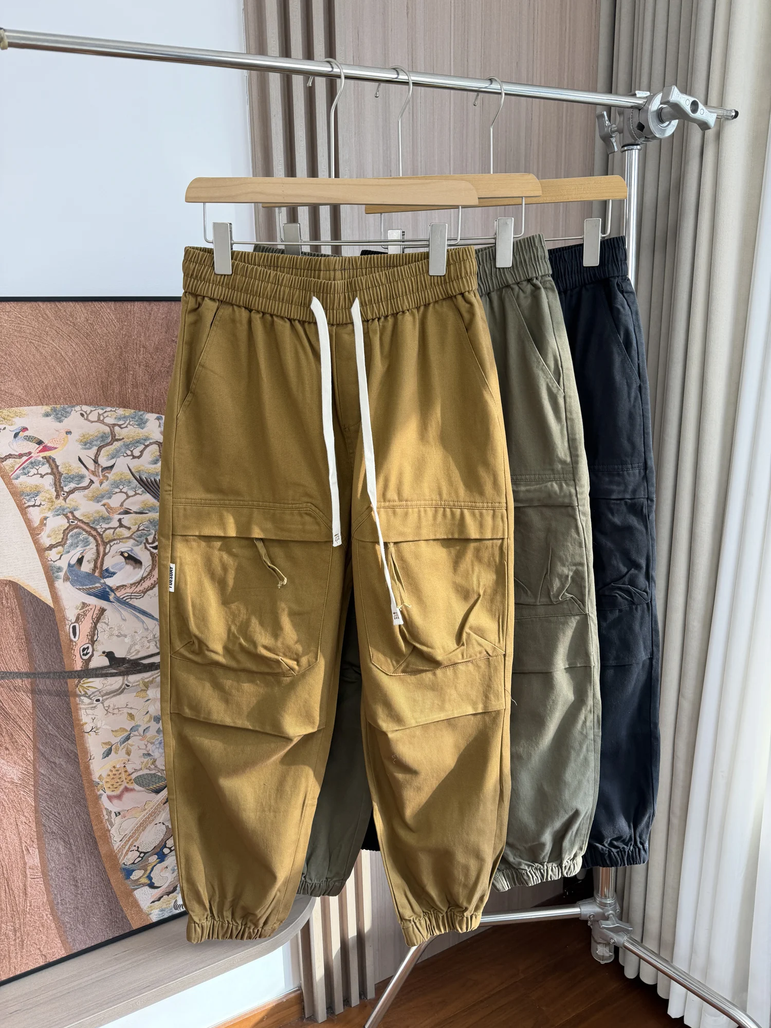 

Мужские рабочие брюки American Sle из хлопка, свободного кроя, с большими карманами, для весеннего сезона, повседневные брюки