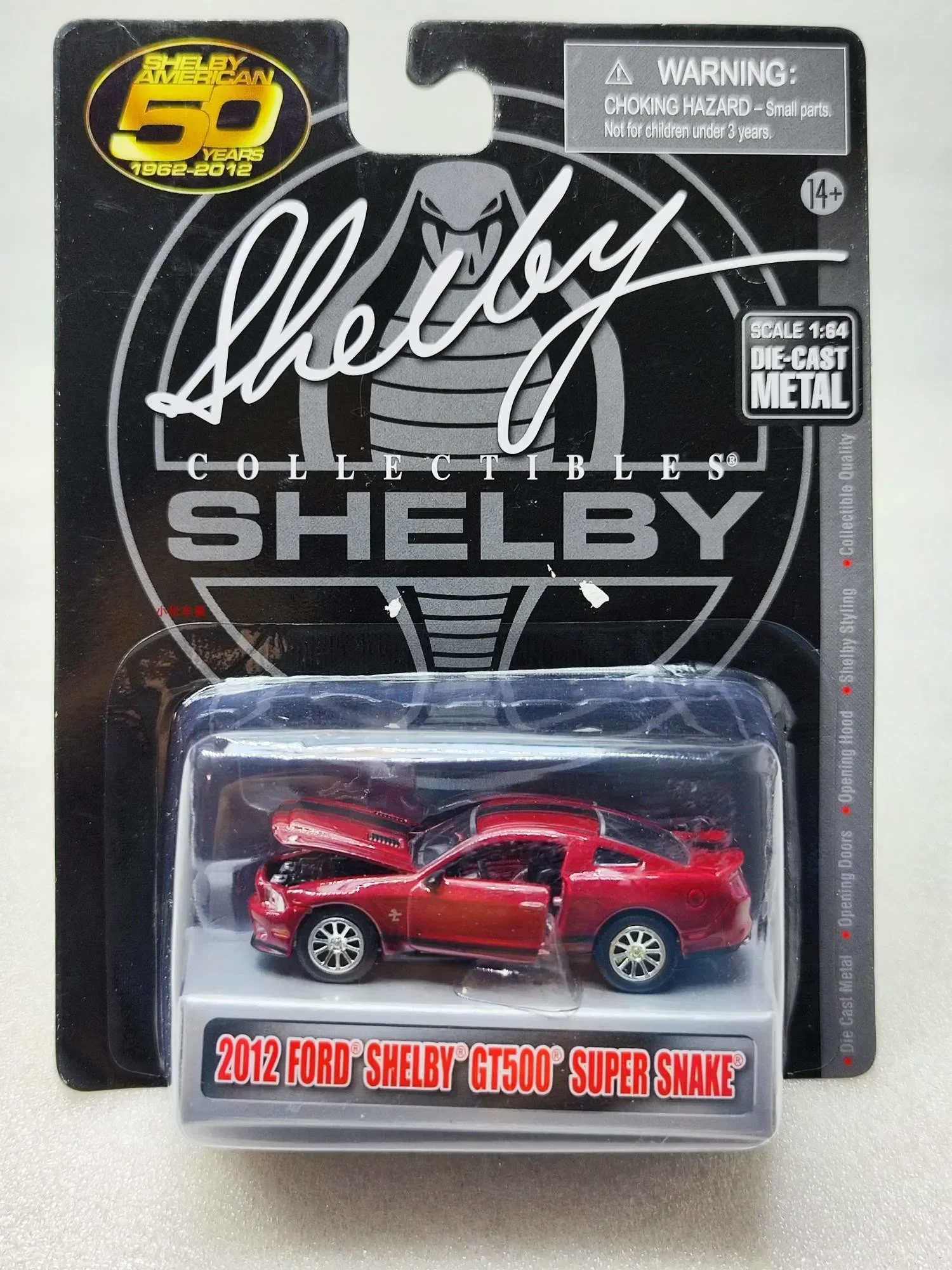 1:64 2012 Ford SHELBY GT500 SUPER SNAKE Diecast Metal aleación modelo coche juguetes para colección de regalos