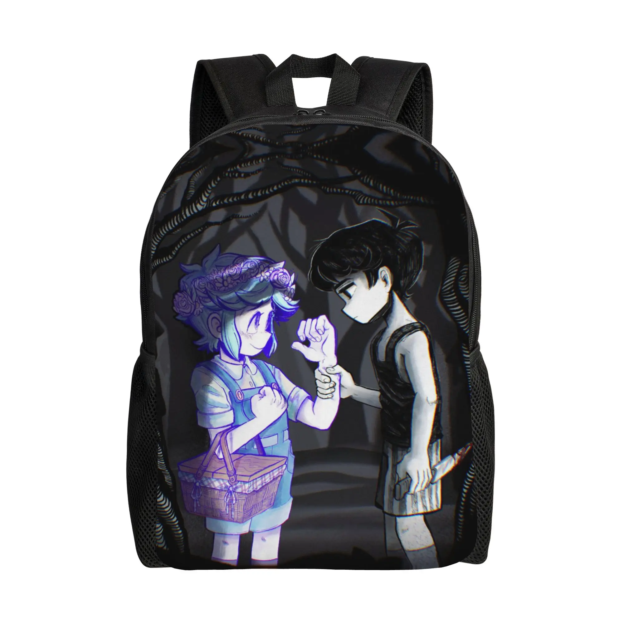 

Рюкзак Basil для подростков в стиле психологического хоррора, для активного отдыха, учебы, походов, путешествий, Omori Daypack для мужчин и женщин, холщовая сумка для ноутбука