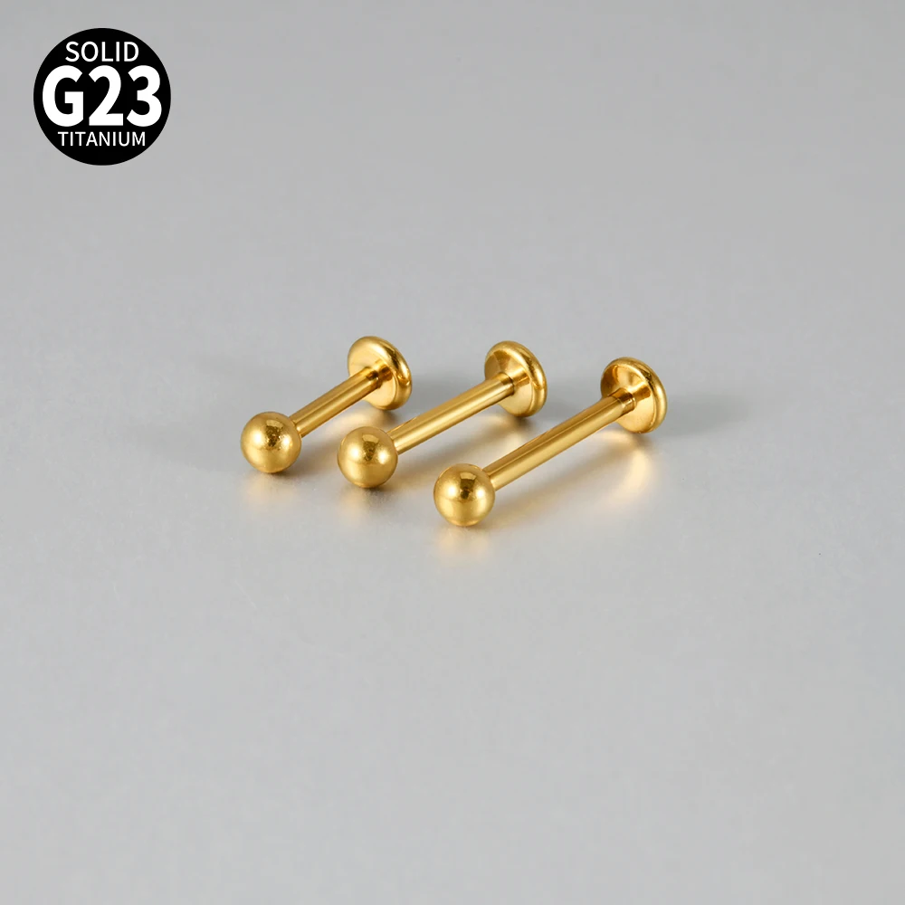 1PC Titanium 3mm Round Ball Internal Thread 6/8/10mm Rod Labret Lip Studs 16G Ear Tragus Cartilage Helix Body Piercing Jewelry