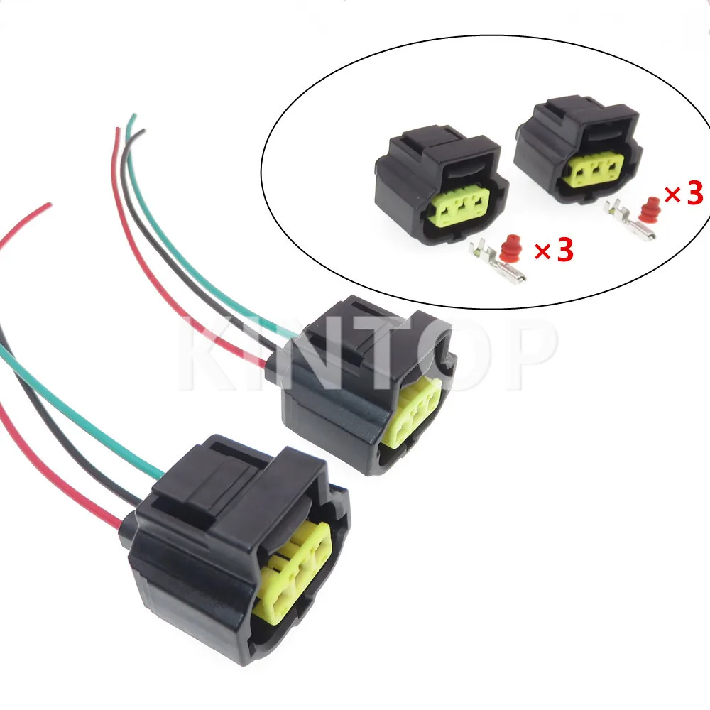 

1 Set 3 Pins Car Alternator Electric Wiring Waterproof Socket For Ford 184032-1 Automobile AC Assembly Wire Connector