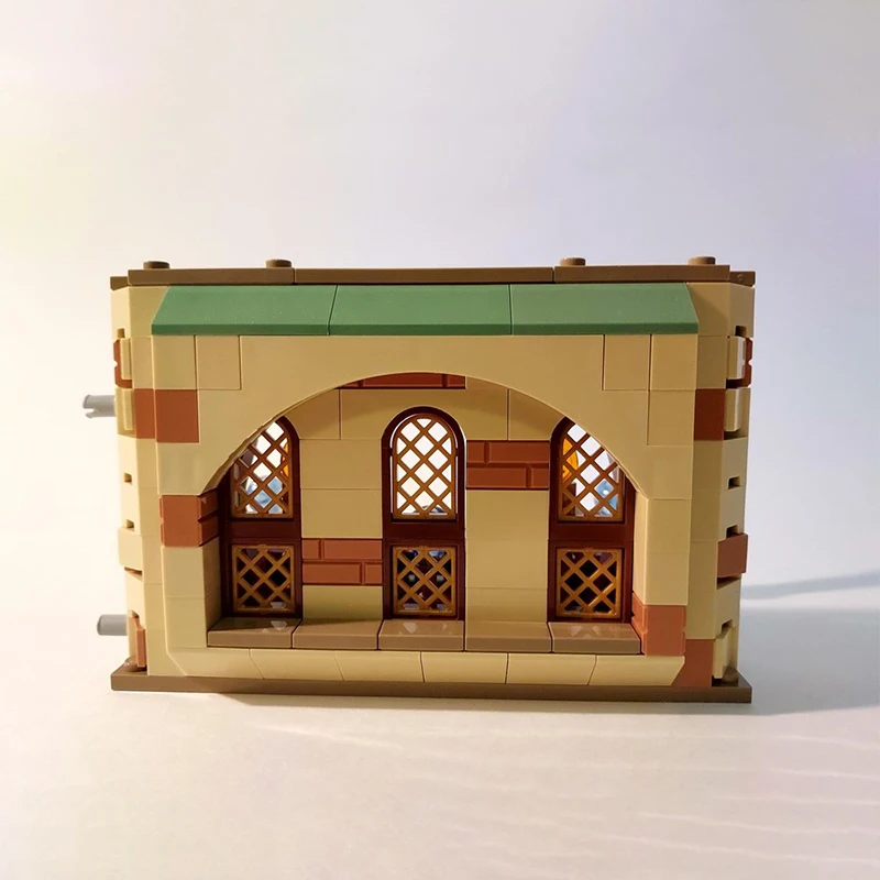 魔法の映画モデル MOC 組み立てブロック 城の中の教室 モジュラーテクノロジーギフト ホリデー組み立て 子供のおもちゃセット