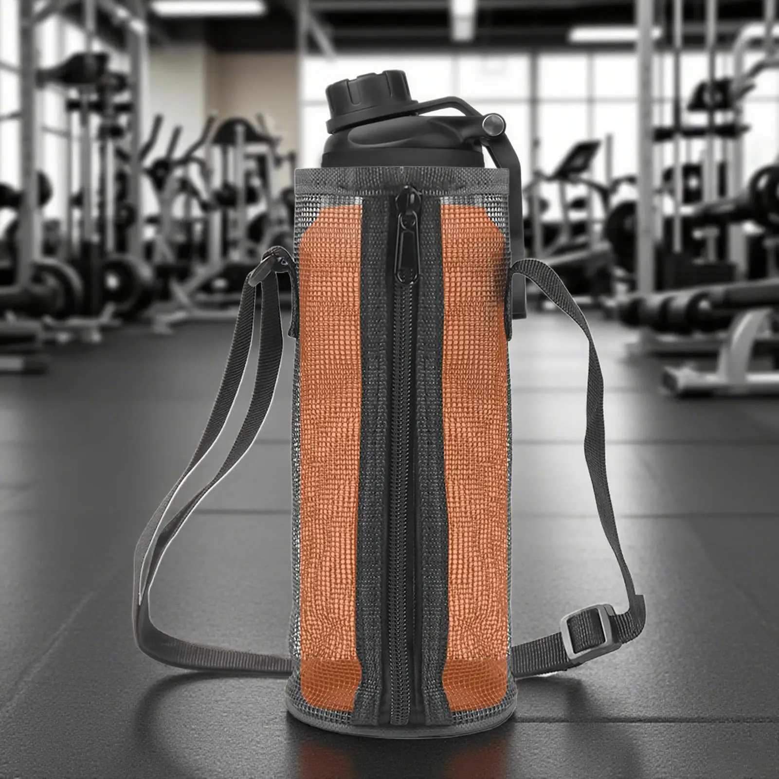 

Water Bottle Holder With Adjustable Shoulder Strap Water Bottle Sleeve Foldable Mesh Holder Bag For Travel Fishing Hunting Camp