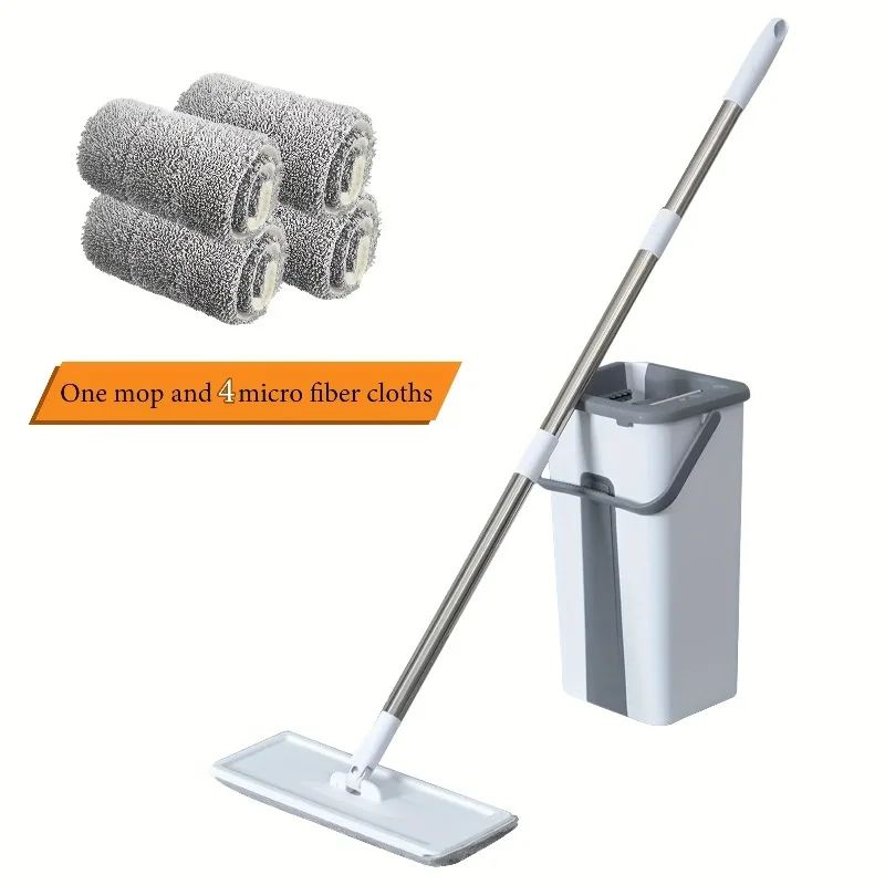

Magic Spin Mop and Bucket Set, 360° Spinning Floor Mop for Wet & Dry Cleaning - Kitchen Bathroom Home